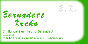 bernadett krcho business card